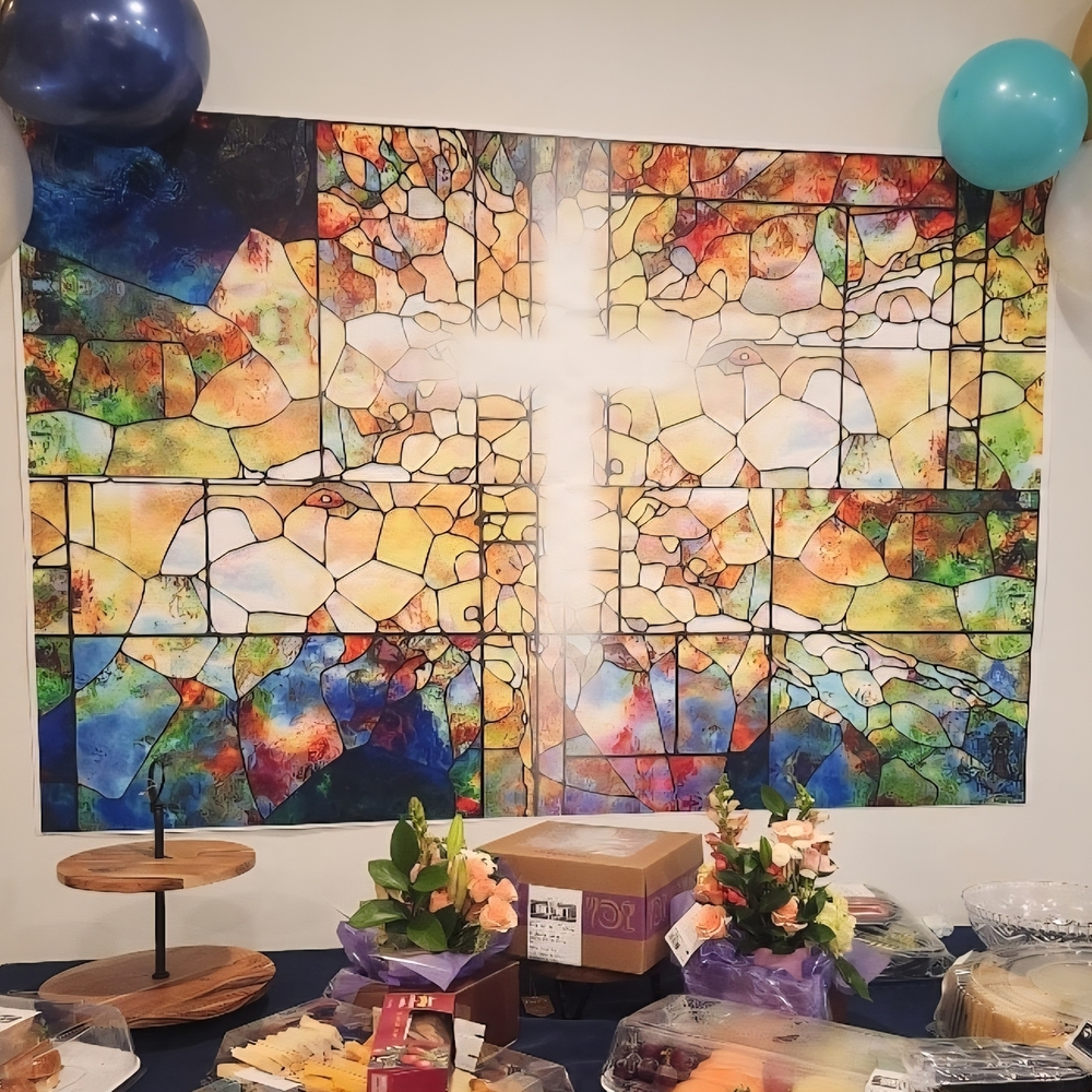 Colorful Stained Glass Wall Backdrop